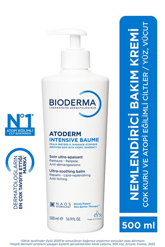 Bioderma Atoderm Intensive Balm Çok Kuru Atopi Eğilimli Cilt Nemlendirici Krem Yetişkin, Çocuk 500 Ml