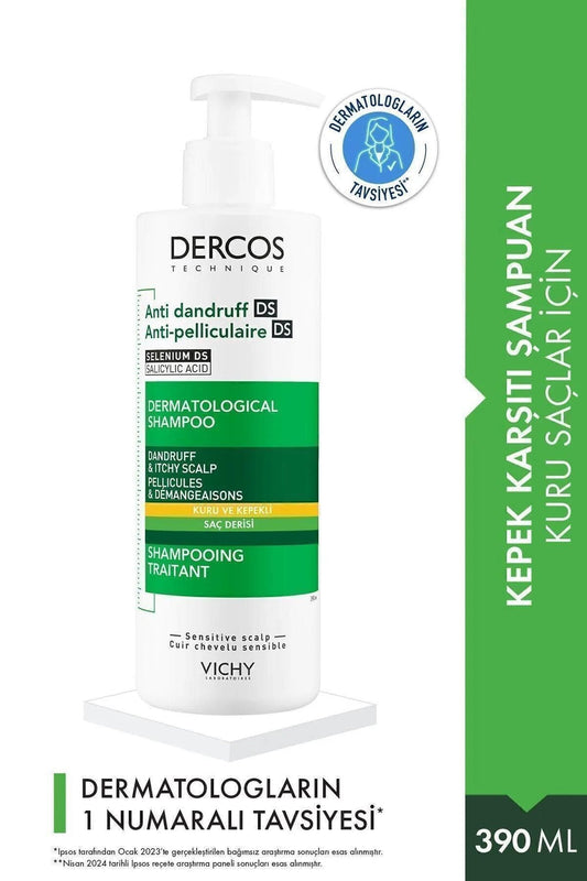 Vichy Dercos Anti Dandruff Kuru Saçlar için Kepek Karşıtı Şampuan 390 ml