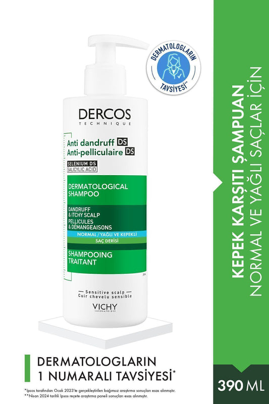 Vichy Dercos Anti Dandruff Normal ve Yağlı Saçlar İçin Kepek Karşıtı Şampuan 390 ml