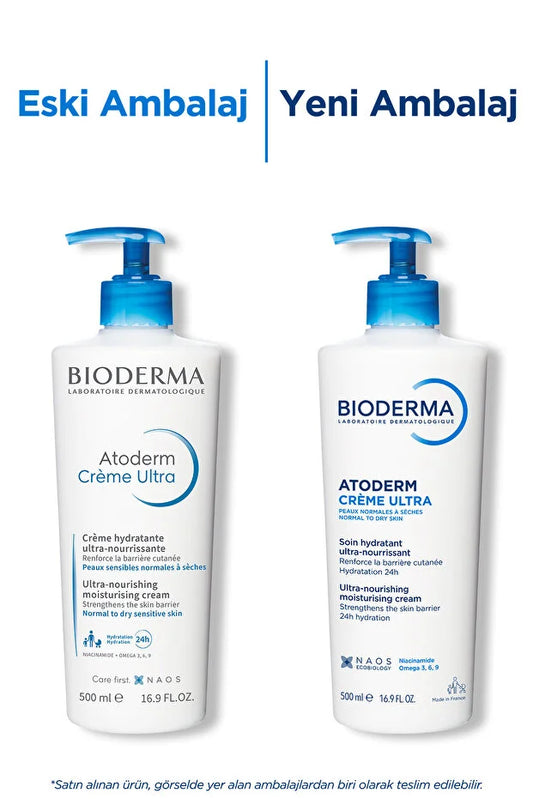 Bioderma Atoderm Cream Ultra Normal ve Kuru Ciltler için Nemlendirici Yüz, Vücut Bakım Kremi 500 ml