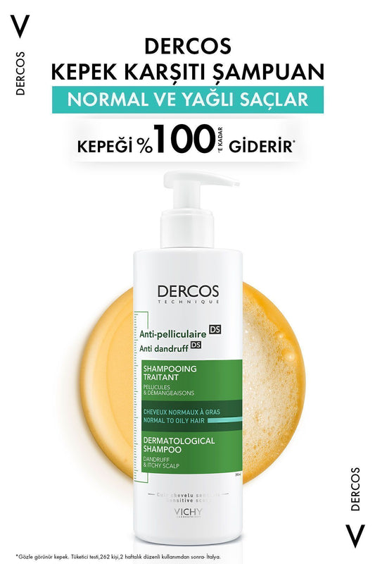 Vichy Dercos Anti Dandruff Normal ve Yağlı Saçlar İçin Kepek Karşıtı Şampuan 390 ml