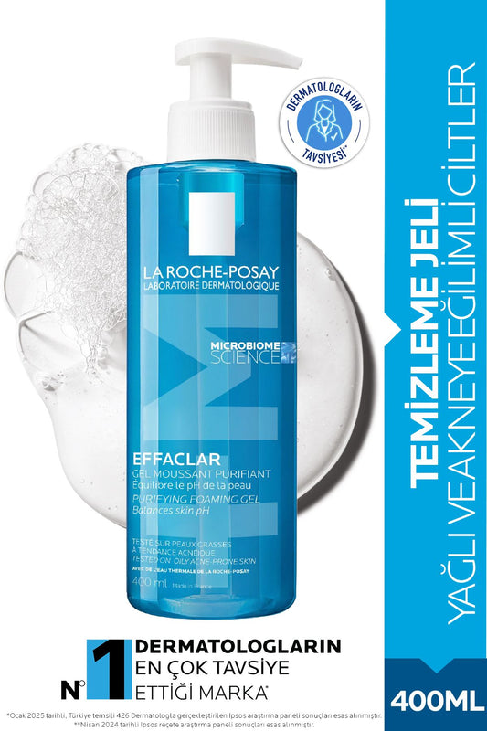 La Roche Posay Yağlı Ve Akneye Eğilimli Ciltler için Effaclar Yüz Temizleme Jeli 400 ml